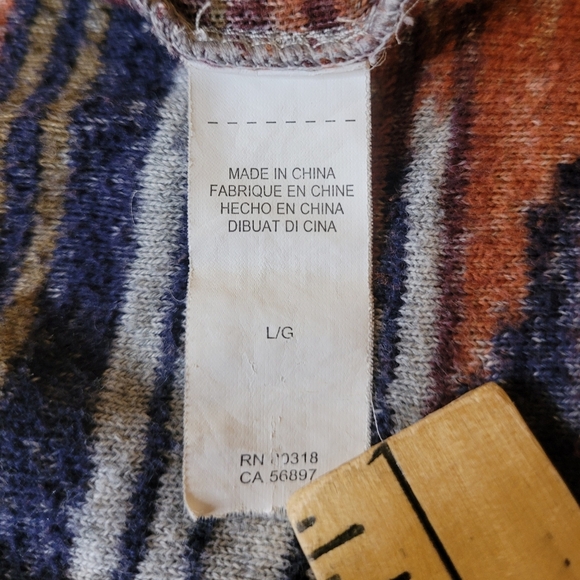 Lucky Brand Southwestern Multicolor Open Front Cardigan sz L - Picture 4 of 7